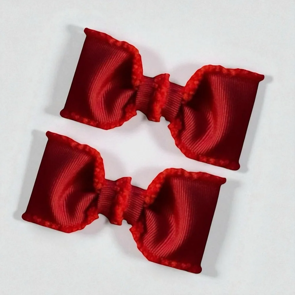 Elegant Red Hair Bows for Kids